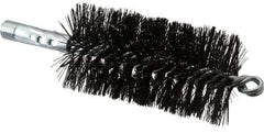 Schaefer Brush - 4-1/2" Brush Length, 2-1/4" Diam, Double Stem, Double Spiral Tube Brush - 7-1/2" Long, Tempered Steel Wire, 1/4" NPT Male Connection - First Tool & Supply