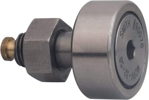 Accurate Bushing - 72mm Roller Diam x 29mm Width, 24mm Stud Diam x 49.5mm Length, Sealed Stud Cam Follower with Hex - Carbon Steel, 25mm Thread Length, M24x1.5 Thread, 80mm OAL, 30,500 N Dynamic Cap, 53,000 N Static Cap - First Tool & Supply