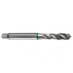 M10x1.5 6H 3-Flute Cobalt Green Ring Semi-Bottoming 40 degree Spiral Flute Tap-Bright - First Tool & Supply