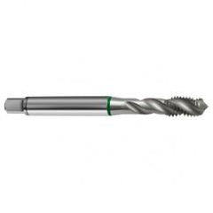 M10x1.5 6H 3-Flute Cobalt Green Ring Semi-Bottoming 40 degree Spiral Flute Tap-Bright - First Tool & Supply