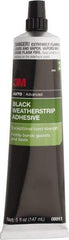 3M - 5 oz Tube Black Weatherstrip Adhesive - Series 08011, 24 hr Working Time, 24 hr Full Cure Time, Bonds to Rubber - First Tool & Supply