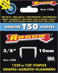 Arrow - 3/8" Wide High Carbon Steel Heavy-Duty Staples - 3/8" Leg Length - First Tool & Supply