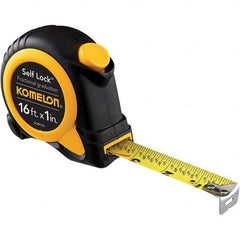 Komelon - 16' x 1" Yellow Blade Tape Measure - First Tool & Supply