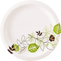 Dixie - Pathways Soak-Proof Shield Mediumweight Paper Plates, 6 7/8" - Green, Burgundy - First Tool & Supply