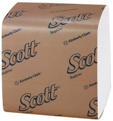 Scott - 17" Long x 17" Wide, 1/4 Fold Dinner Paper Napkins - 1 Ply, White - First Tool & Supply