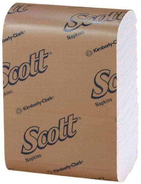 Scott - 8,000 Piece, 7" Long x 12" Wide, Low Fold Dispenser Snack Paper Napkins - 1 Ply - First Tool & Supply