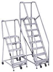 PW Platforms - 2 Step Ladder - Rolling Safety Ladder, 300 Lb Capacity, 20" Platform Height, 20" Base Width x 22" Base Depth, Perforated Tread - First Tool & Supply