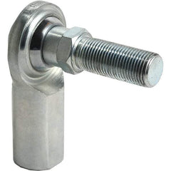 Tritan - 5/8" ID, 9,800 Lb Max Static Cap, Female Spherical Rod End - 5/8-18 UNF RH, 3/4" Shank Diam, 1-3/8" Shank Length, Zinc Plated Carbon Steel with Low Carbon Steel Raceway - First Tool & Supply