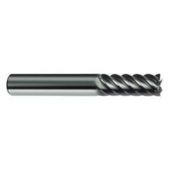 5/16" Dia. - 2-1/2" OAL - 45° Helix Bright Carbide End Mill - 6 FL - First Tool & Supply