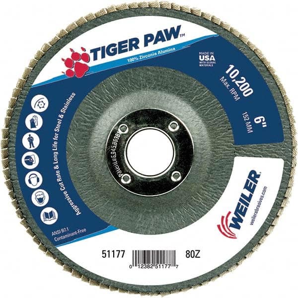 Weiler - Flap Discs Abrasive Type: Coated Flap Disc Type: Type 29 - First Tool & Supply