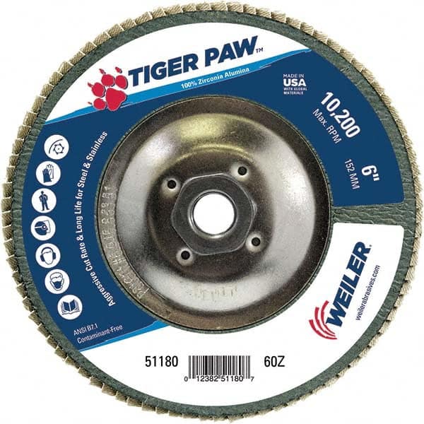 Weiler - Flap Discs Abrasive Type: Coated Flap Disc Type: Type 29 - First Tool & Supply