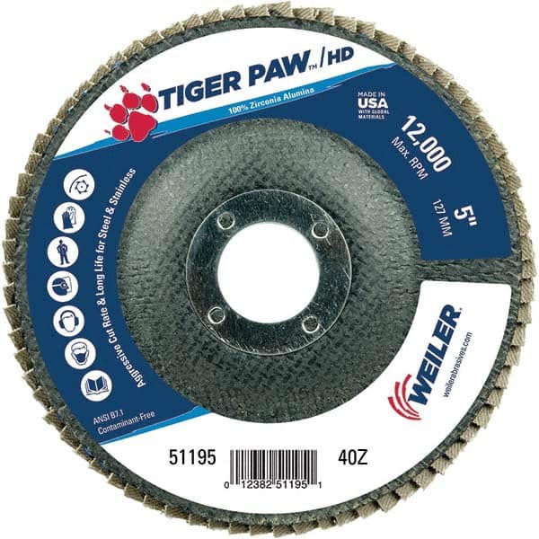 Weiler - Flap Discs Abrasive Type: Coated Flap Disc Type: Type 27 - First Tool & Supply