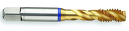 M2x0.40 6H 3-Flute PM Cobalt Blue Ring Semi-Bottoming 40 degree Spiral Flute Tap-TiN - First Tool & Supply