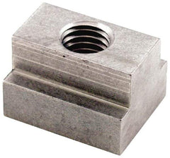 Jergens - 1/2-13 Tapped Through T Slot Nut - 5/8" Slot Width, 1 x 3/8" Base Width x Height, 1-1/4 x 3/4" Overall Length x Height - First Tool & Supply