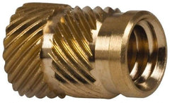 E-Z LOK - 5/16" Drill, 1/4 20 UNC, 0.341" Diam, Brass Unheaded Heat Installed Threaded Insert - 0.315" Hole, 1/2" OAL - First Tool & Supply