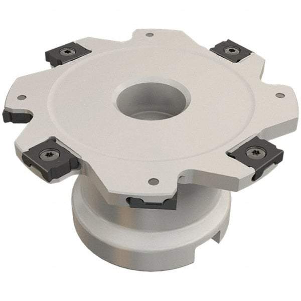 Iscar - Shell Mount B Connection, 0.197" Cutting Width, 26mm Depth of Cut, 100mm Cutter Diam, 27mm Hole Diam, 12 Tooth Indexable Slotting Cutter - FDN-LN08 Toolholder, LNET Insert, Right Hand Cutting Direction - First Tool & Supply