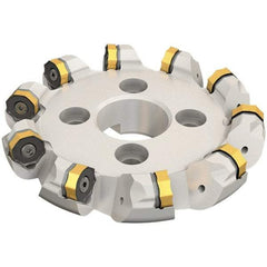 Iscar - 8.96" Cut Diam, 2-1/2" Arbor Hole, 0.28" Max Depth of Cut, 45° Indexable Chamfer & Angle Face Mill - 10 Inserts, ONMU 1008\xB6S845 SNMU 2608 Insert, Right Hand Cut, 10 Flutes, Series Helido - First Tool & Supply