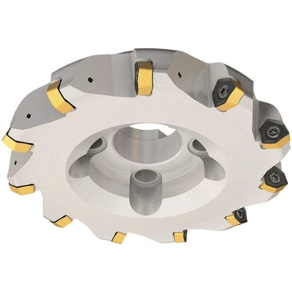 Iscar - 80mm Cut Diam, 32mm Arbor Hole, 3.5mm Max Depth of Cut, 30° Indexable Chamfer & Angle Face Mill - 6 Inserts, H600 WXCU 08 Insert, Right Hand Cut, 6 Flutes, Through Coolant, Series Helido - First Tool & Supply