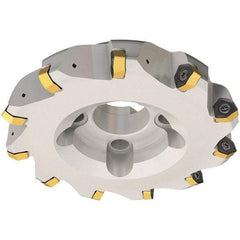 Iscar - 50mm Cut Diam, 22mm Arbor Hole, 3.5mm Max Depth of Cut, 30° Indexable Chamfer & Angle Face Mill - 4 Inserts, H600 WXCU 08 Insert, Right Hand Cut, 4 Flutes, Through Coolant, Series Helido - First Tool & Supply