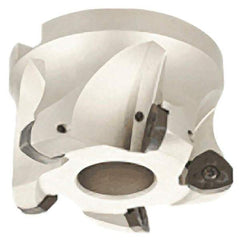 Iscar - 5 Inserts, 2.48" Cutter Diam, 0.079" Max Depth of Cut, Indexable High-Feed Face Mill - 0.866" Arbor Hole Diam, 0.409" Keyway Width, 1.575" High, FF FW Toolholder, FF WO.. Inserts, Series FeedMill - First Tool & Supply