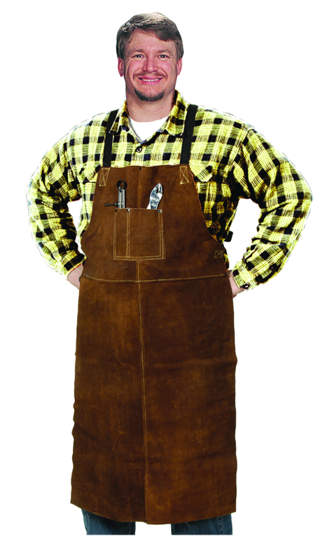 24" x 36" Leather Bib Apron - Split Cowhide - Brown - First Tool & Supply