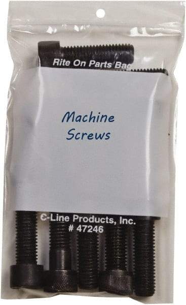 C-LINE - 4-3/4" Long x 9" Wide x 8-7/8" High, 0.002 mil Thick, Self Seal Antistatic Poly Bag - Clear & White - First Tool & Supply