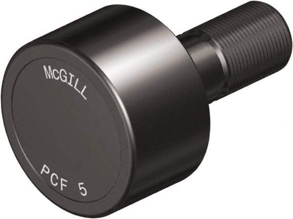 McGill - 4-1/2" Roller Diam x 2" Width, 1-1/4" Stud Diam x 2-3/4" Length, Plain Load Roller - Steel, 1-3/4" Thread Length, 1-1/4-12 Thread, 4-3/4" OAL, 14,300 Lb Dynamic Cap, 16,000 Lb Static Cap - First Tool & Supply