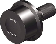 McGill - 5" Roller Diam x 3" Width, 2" Stud Diam x 4-1/2" Length, Flanged Load Roller - Steel, 2-1/2" Thread Length, 2-12 Thread, 7-1/2" OAL, 35,800 Lb Dynamic Cap, 40,000 Lb Static Cap - First Tool & Supply