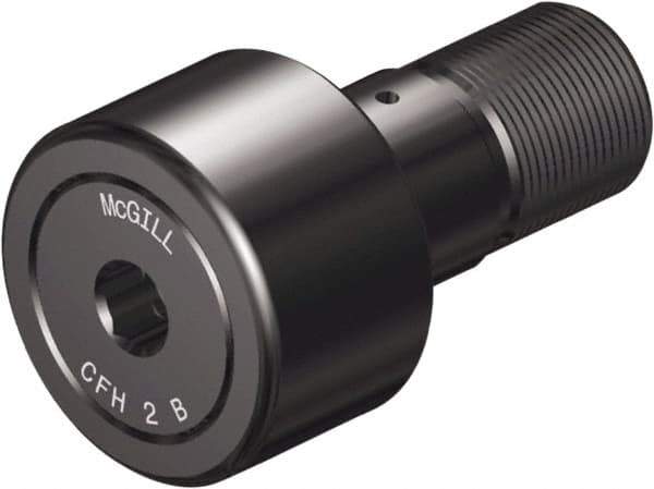 McGill - 7/8" Roller Diam x 1/2" Width, 7/16" Stud Diam x 3/8" Length, Sealed Heavy Stud Cam Follower with Hex - Steel, 3/8" Thread Length, 7/16-20 Thread, 1.41" OAL, 1,660 Lb Dynamic Cap, 4,130 Lb Static Cap - First Tool & Supply