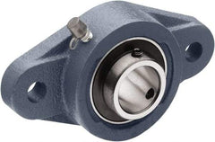 Tritan - 1-1/4" ID, 5.83" OAL x 1.58" OAH 2-Bolt Flange - 2,540 Lb Static Cap, 4,384 Lb Dyn Cap, 4.61" Btw Mnt Hole Ctrs, 0.71" Base-to-Ctr Ht, Cast Iron/Steel - First Tool & Supply