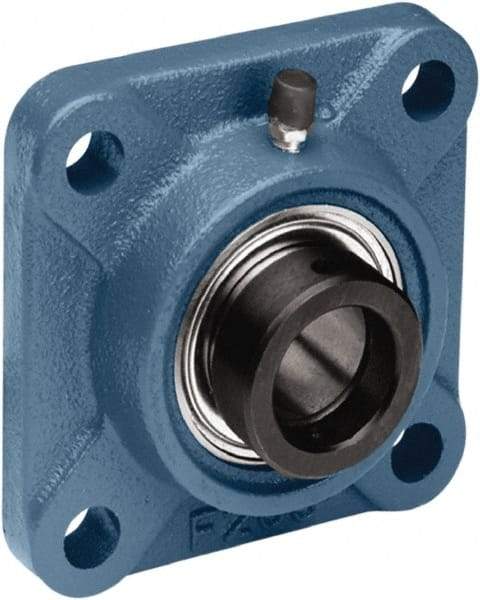 Tritan - 1-7/16" ID, 4.61" OAL x 2.1" OAH 4-Bolt Flange - 3,440 Lb Static Cap, 5,778 Lb Dyn Cap, 3.62" Btw Mnt Hole Ctrs, 0.83" Base-to-Ctr Ht, Cast Iron/Steel - First Tool & Supply