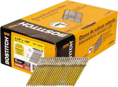 Stanley Bostitch - 11 Gauge 0.12" Shank Diam 2-3/8" Long Framing Nails for Power Nailers - Steel, Galvanized Finish, Ring Shank, Angled Stick Wire Collation, Round Head, Diamond Point - First Tool & Supply