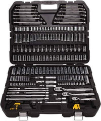 DeWALT - 204 Piece 1/4, 3/8 & 1/2" Drive Mechanic's Tool Set - Comes in Plastic Case - First Tool & Supply