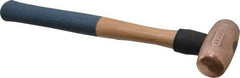 American Hammer - 3 Lb Nonsparking Copper Head Hammer - 15" OAL, 4" Head Length, 1-1/2" Face Diam, 15" Hickory Handle - First Tool & Supply