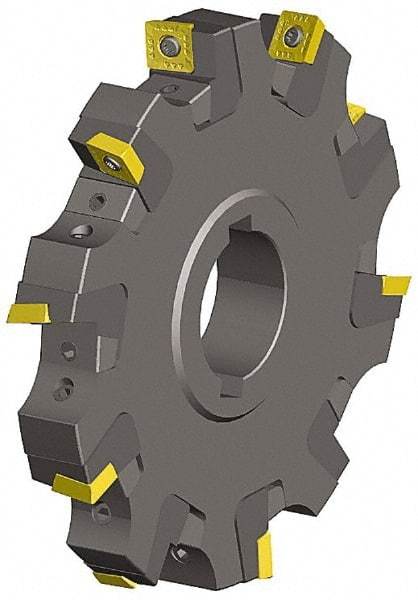 Kennametal - Shell Mount Connection, 0.739" Cutting Width, 1.029" Depth of Cut, 6" Cutter Diam, 1-1/2" Hole Diam, 14 Tooth Indexable Slotting Cutter - KSSS Toolholder, SDCT, SDCW, SDET, SDPT Insert, Neutral Cutting Direction - First Tool & Supply