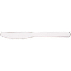 Ability One - Paper & Plastic Cups, Plates, Bowls & Utensils; Breakroom Accessory Type: Plastic Knife ; Breakroom Accessory Description: PLASTIC KNIVES,Med-Wt,White,1000ct - Exact Industrial Supply