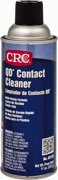 CRC - 11 Ounce Aerosol Contact Cleaner - 0°F Flash Point, 22,600 Volt Dielectric Strength, Flammable, Food Grade, Plastic Safe - First Tool & Supply