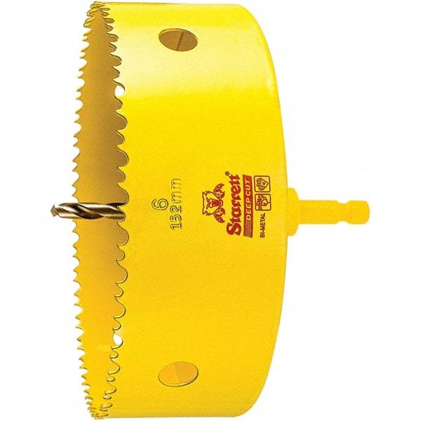 Starrett - 6" Diam, 2" Cutting Depth, Hole Saw - High Speed Steel Saw, Toothed Edge - First Tool & Supply