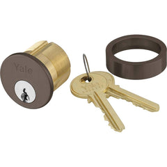 Yale - Cylinders; Keying: PARA ; Number of Pins: 6 ; Finish/Coating: Oxidized Satin Dark Bronze (10B) - Exact Industrial Supply