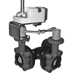 Honeywell - Actuated Butterfly Valves; Pipe Size: 5 (Inch); Actuator Type: Pneumatic ; Style: Flanged ; Material: Cast Iron; Polyester ; WOG Rating (psi): 175 ; Seat Material: EPDM - Exact Industrial Supply