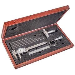 Starrett - Machinist Caliper & Micrometer Tool Kits; Tool Type Included: Caliper, Micrometer & Ruler; Depth Micrometer ; Minimum Caliper Measurement (Inch): 0 ; Maximum Caliper Measurement (Inch): 6 ; Minimum Micrometer Measurement (Inch): 0 ; Maximum Mi - Exact Industrial Supply