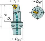 C3-R166.0KF-12050-11 Capto® and SL Turning Holder - First Tool & Supply