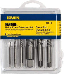 Irwin - Bolt Extractor Sets - MP #1,2,3,4,5,6 6PC SCREW EXTRACTOR SET - First Tool & Supply