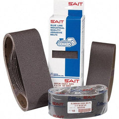 Sait - 1/4" Wide x 18" OAL, 40 FEPA Grit, Aluminum Oxide Abrasive Belt - Aluminum Oxide, Very Coarse, Coated, X Weighted Cloth Backing, Dry, Series 1A-X - First Tool & Supply