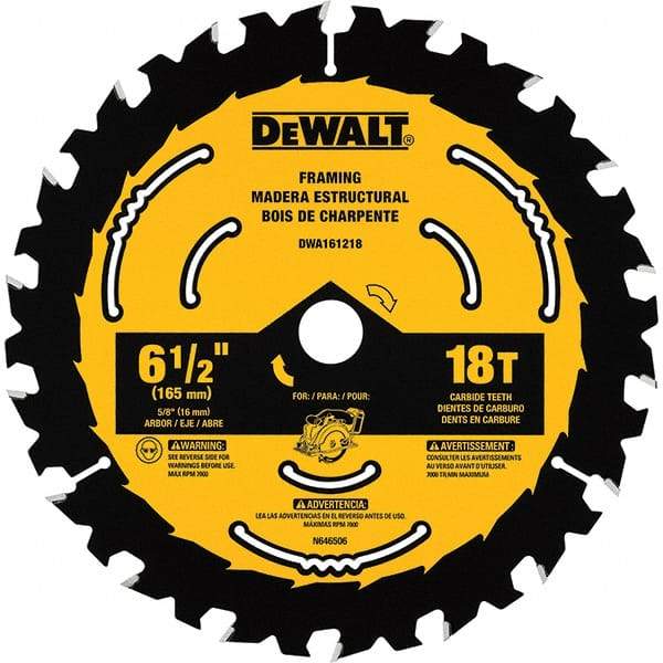 DeWALT - Wet & Dry-Cut Saw Blades   Blade Diameter (Inch): 6-1/2    Blade Material: Tungsten Carbide-Tipped - First Tool & Supply