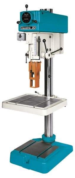 Clausing - 20" Swing, Variable Speed Pulley Drill Press - Variable Speed, 3/4 to 1-1/2 hp, Three Phase - First Tool & Supply