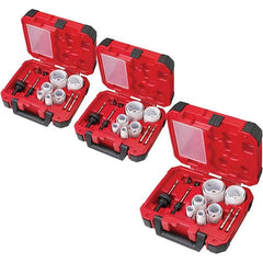 Milwaukee Tool - Hole Saw Kits Minimum Saw Diameter (Inch): 3/4 Maximum Saw Diameter (Inch): 2-1/2 - First Tool & Supply