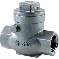 Merit Brass - Check Valves; Design: Check Swing ; Pipe Size (Inch): 3 ; End Connections: All FNPT ; Material: CF8M ; Material: CF8M ; Seal Material: Teflon - Exact Industrial Supply