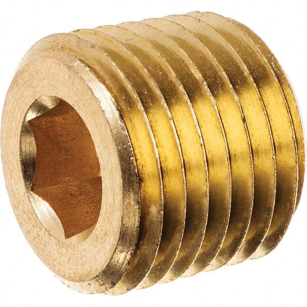 USA Sealing - 1/2" Brass Pipe Hex Socket Plug - First Tool & Supply