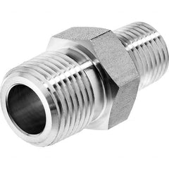 USA Sealing - 1/2 x 3/8" Galvanized Steel Pipe Reducing Hex Nipple - First Tool & Supply